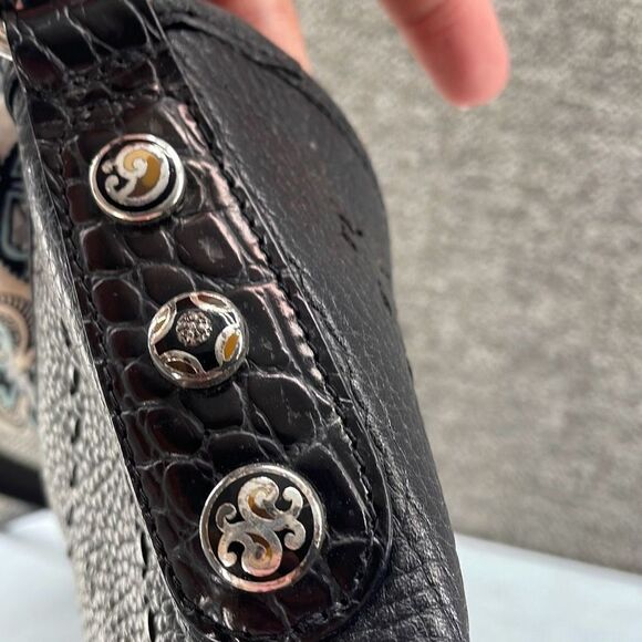 Brighton Shoulder Bag Black Hobo‎ Bag Thick Pebble Leather Y2K Bedazzled - Picture 10 of 11